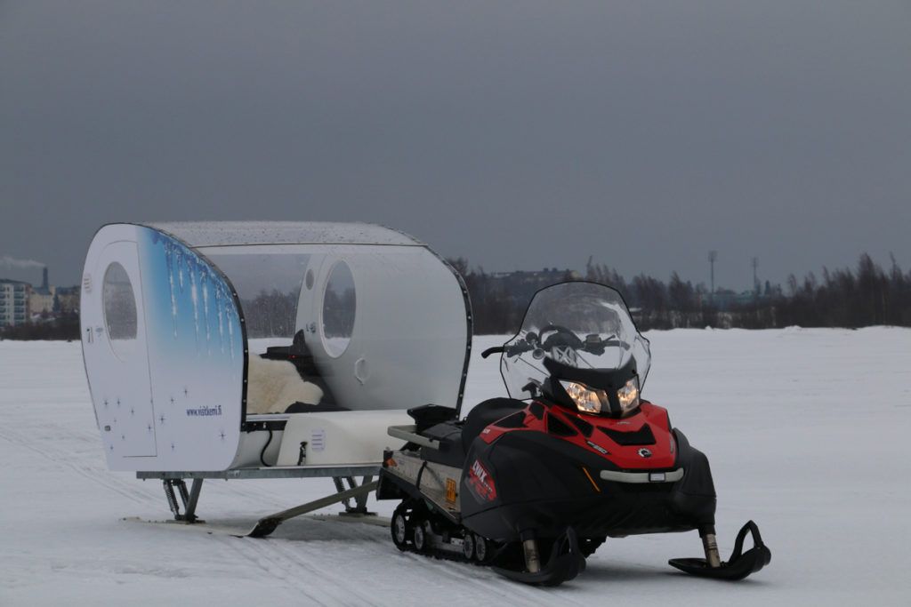 Olokolo rides at the SnowCastle hotel in Kemi