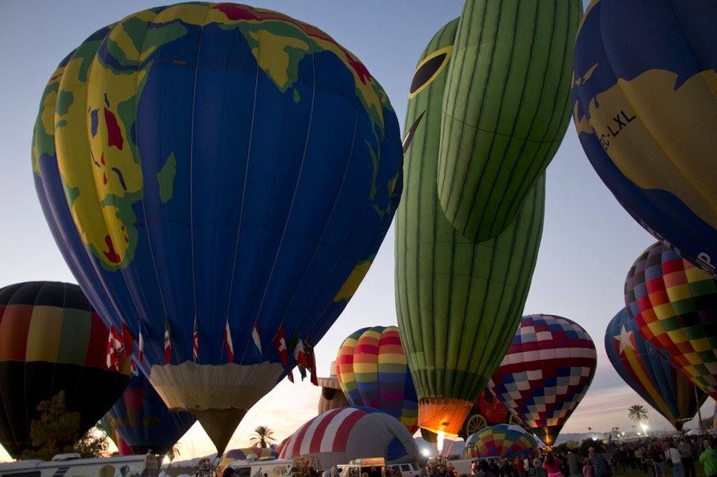 Havasu Balloon Festival Balloons at dusk by MikesRoadTrip.com