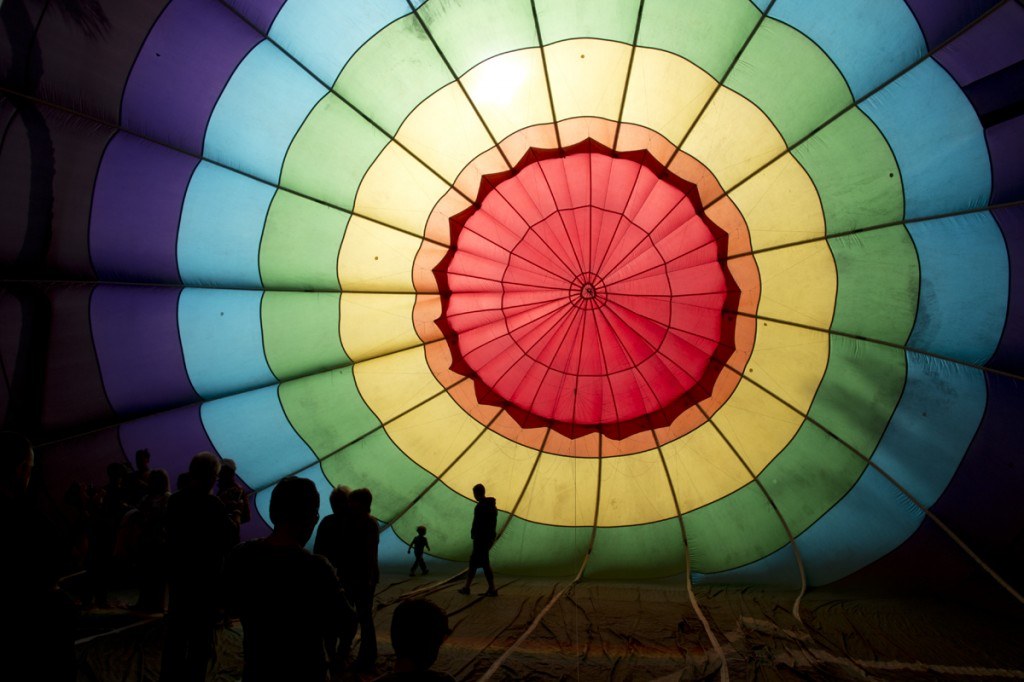 Inside a hot air balloon at Lake Havasu Balloon Festival