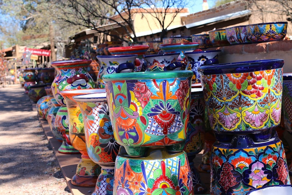 Colorful pots in Tubac AZ