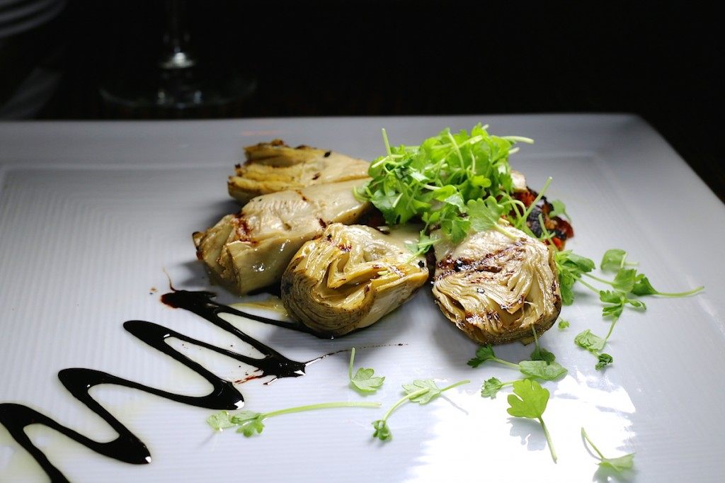 Grilled artichoke hearts at Stables Restaurant