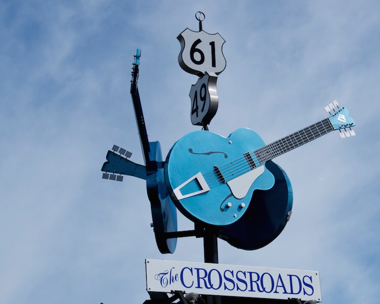 This iconic sign welcomes visitors to the spot where some claim is the crossroads where Robert Johnson sold his soul to the devil.