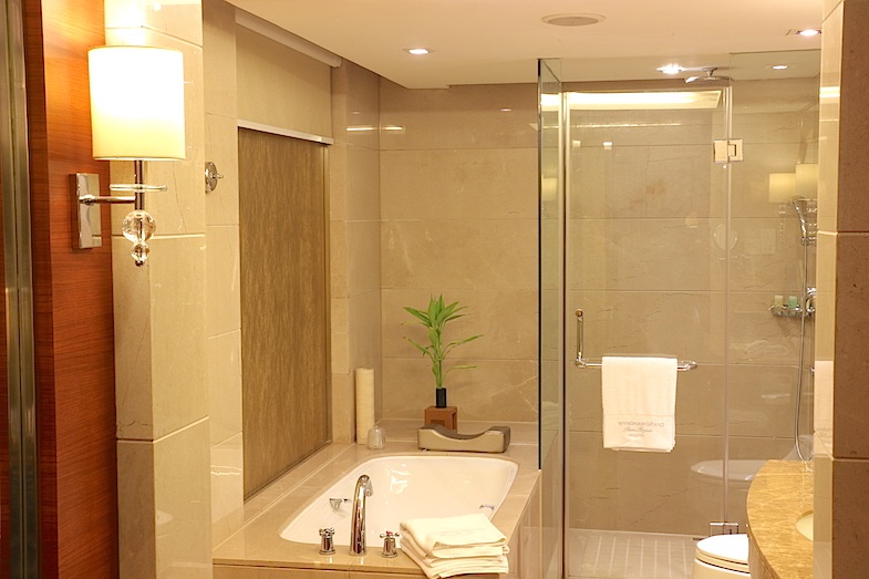 bathroom at Wyndham Grand in Hangzhou