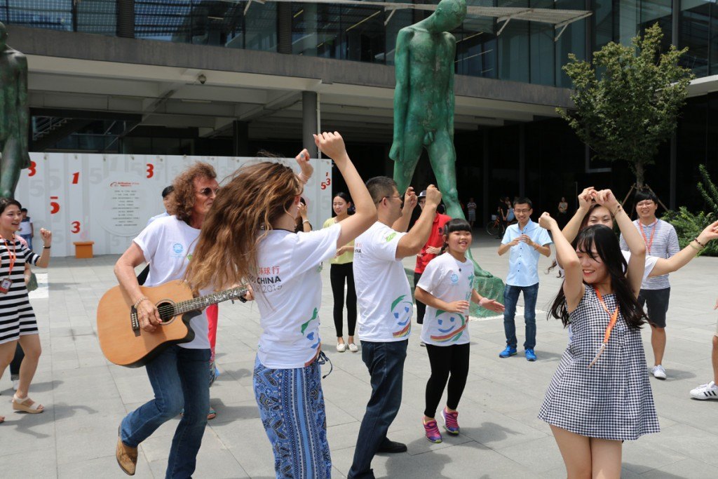 Dancing having fun at Alibaba