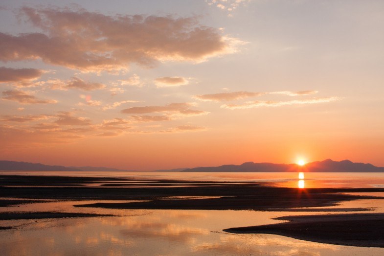 Sunset on the Great Salt Lake. Photo by: Matt Morgan - Courtesy of Utah Tourism