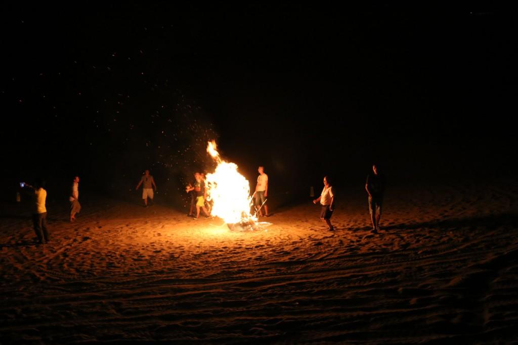 Bonfire in Gobi Desert