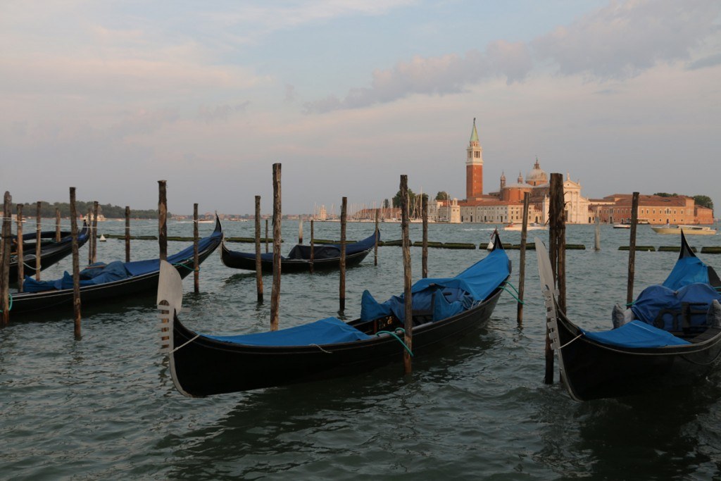 gondolas in Venice by MikesRoadTrip.com