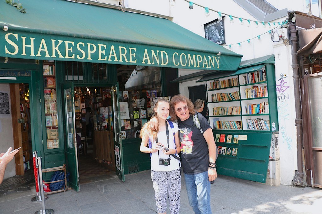 In front of Shakespeare and Comapny in Paris