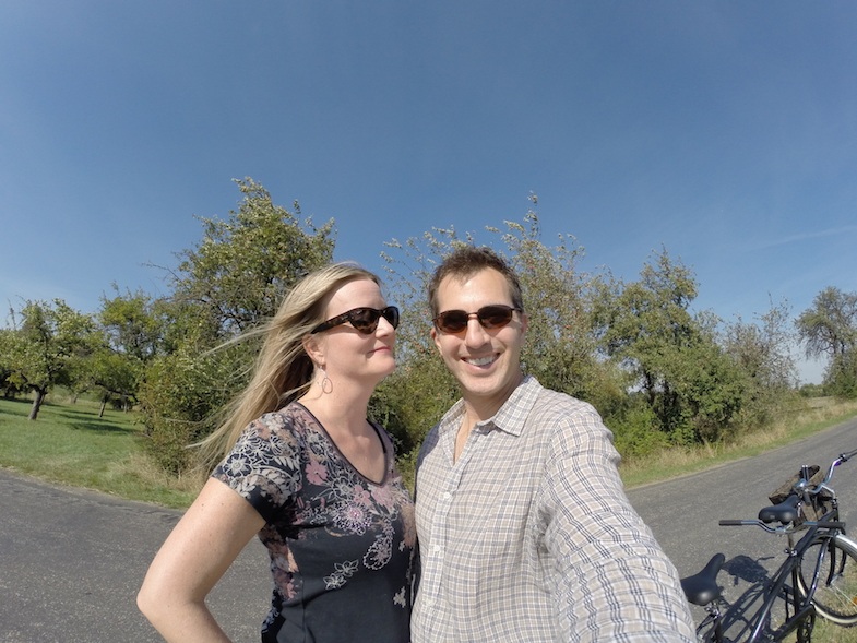 Mike and Terri at apple orchard in CZ