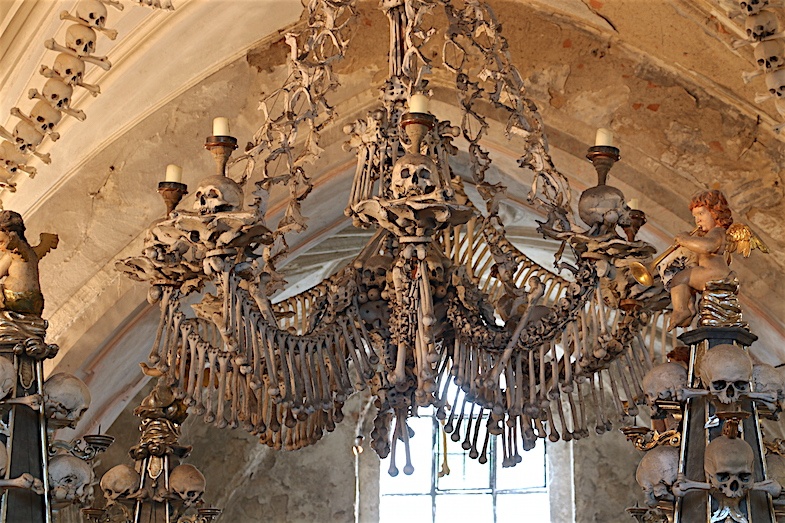 candelabra made of bones and skulls by MikesroadTrip.com