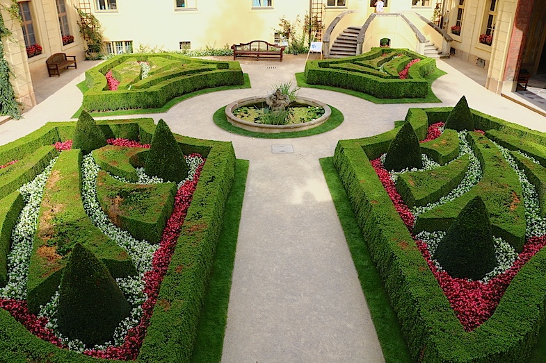 baroque gardens at Aria Hotel in Prague by MikesRoadTrip.com