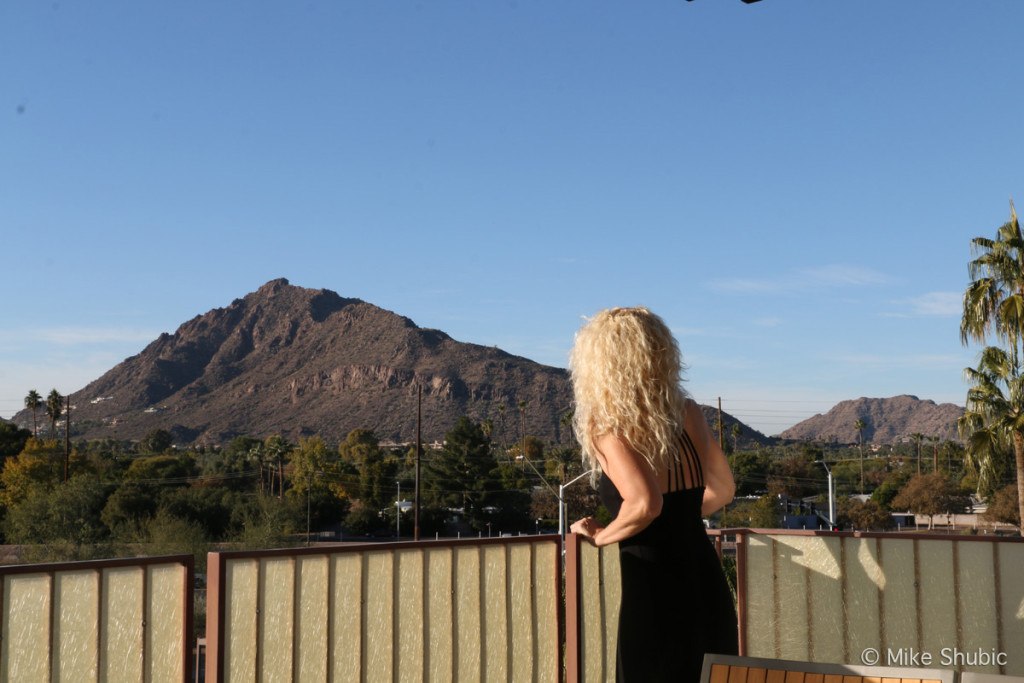 View of Camelback Mountain from Hotel Valley Ho Tower suite