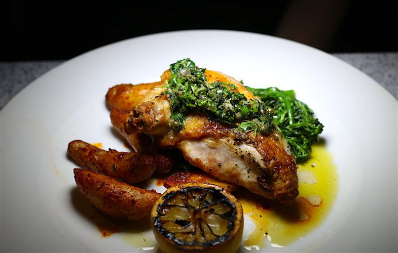 Roasted organic chicken at George