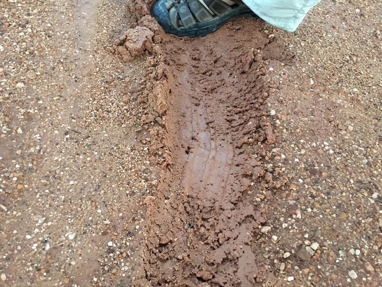 Sliding foot in mud