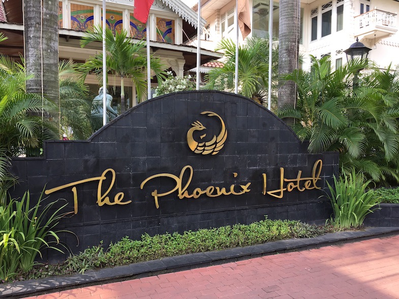 The Phoenix Hotel sign in Yogyakarta