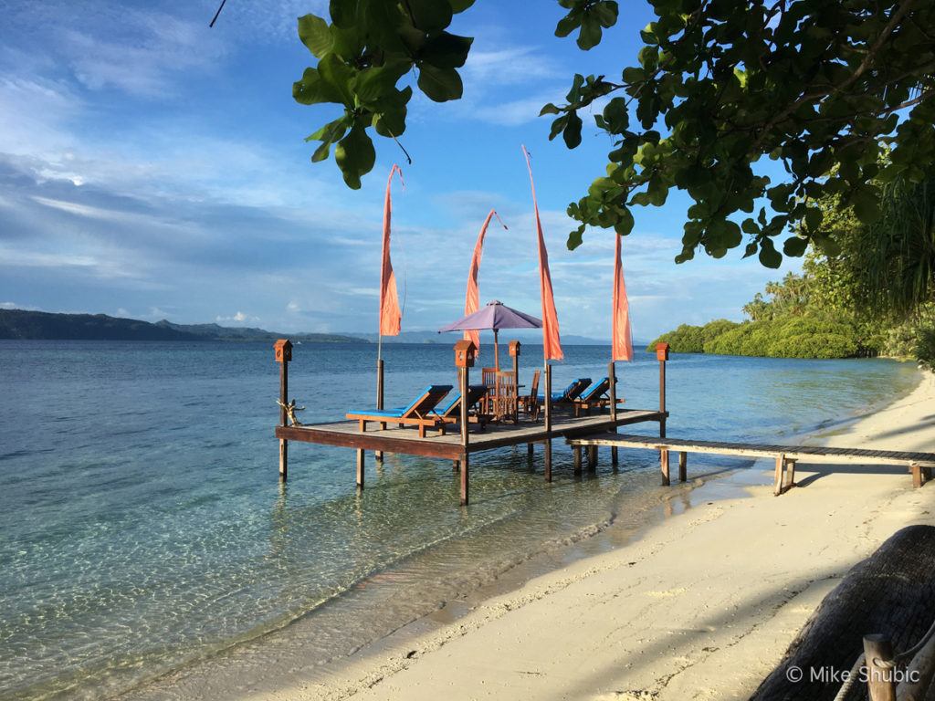 Raja Ampat Dive Lodge beach area by MikesRoadTrip.com