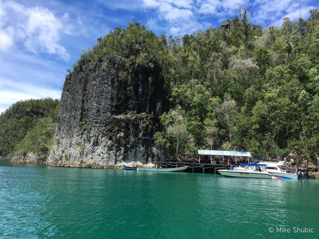 Wayang Island dock for Raja Ampat views