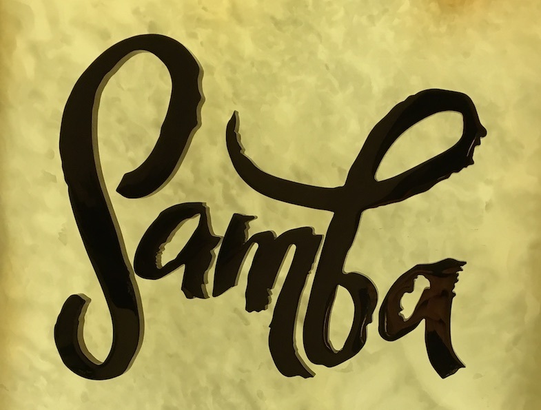 Samba restaurant sign at Shangri-la Manila