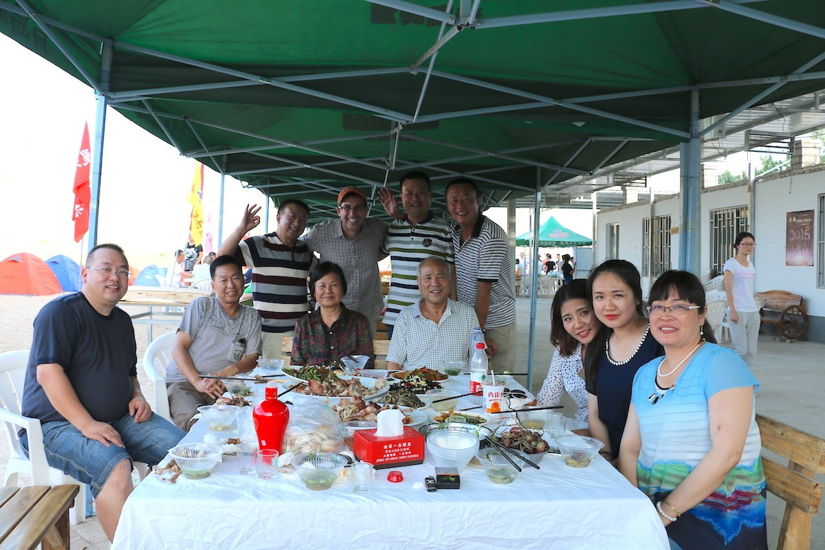 Mike with a bunch of folks who don't speak English