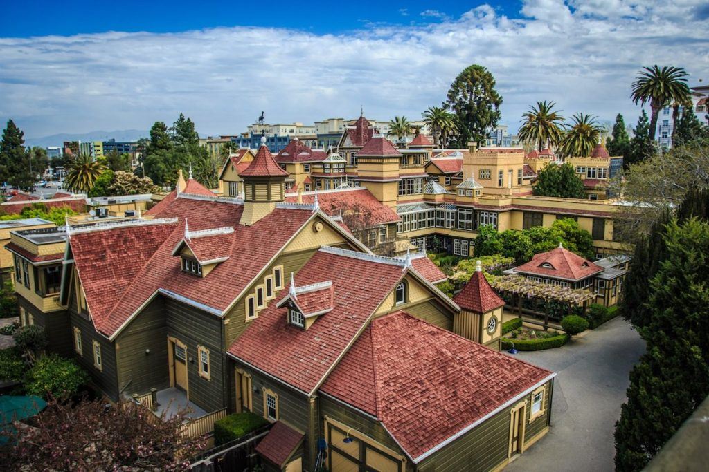 view-from-water-tower of the Winchester Mystery House