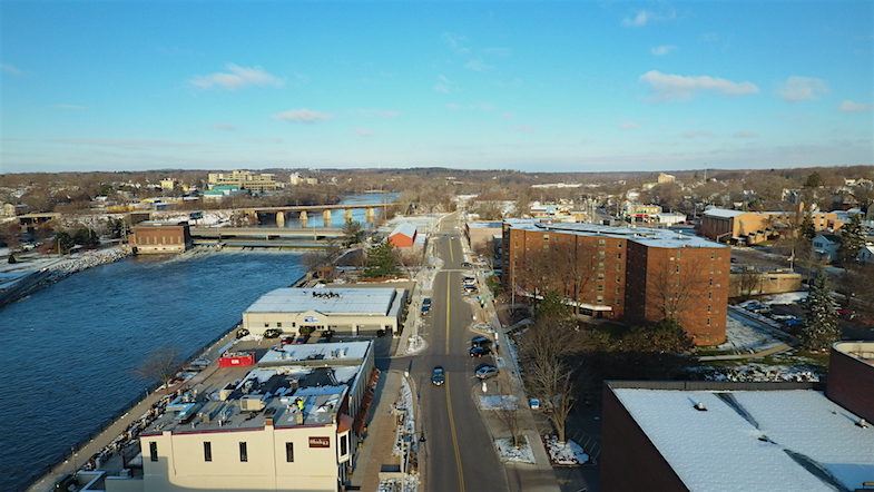 Janesville downtown aerial by MikesRoadTrip.com