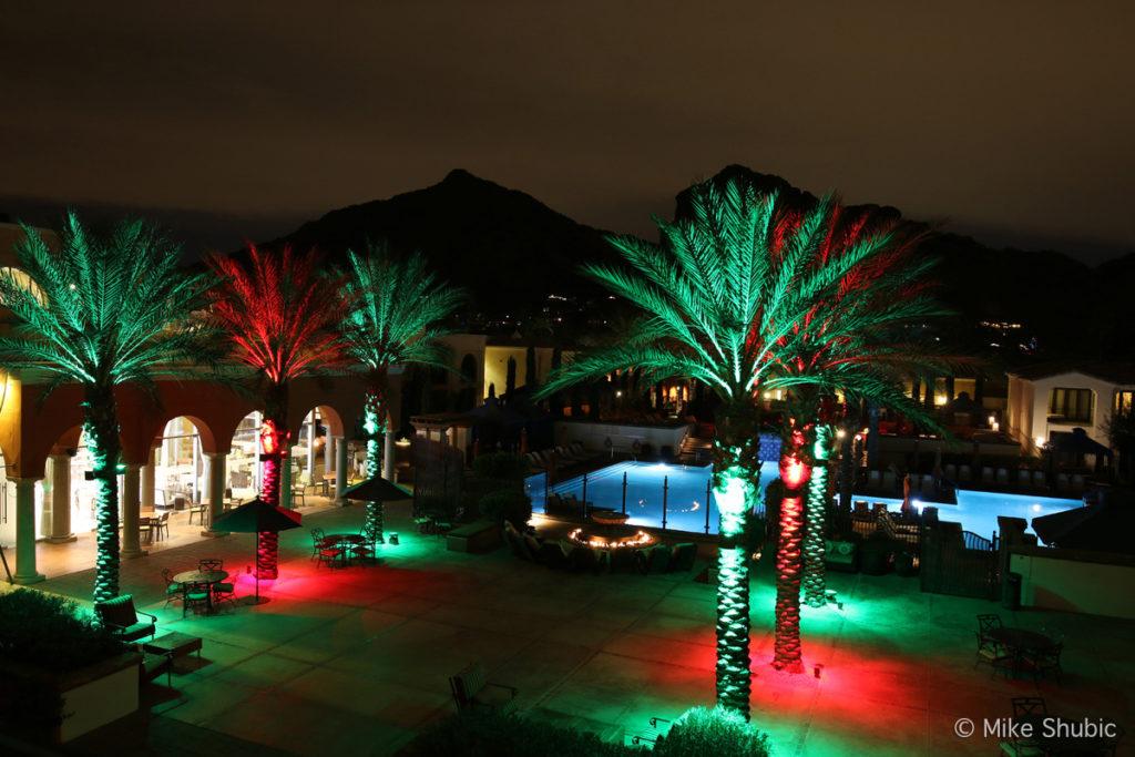 Montelucia at night with Camelback in the background - photo by MikeRoadTrip.com