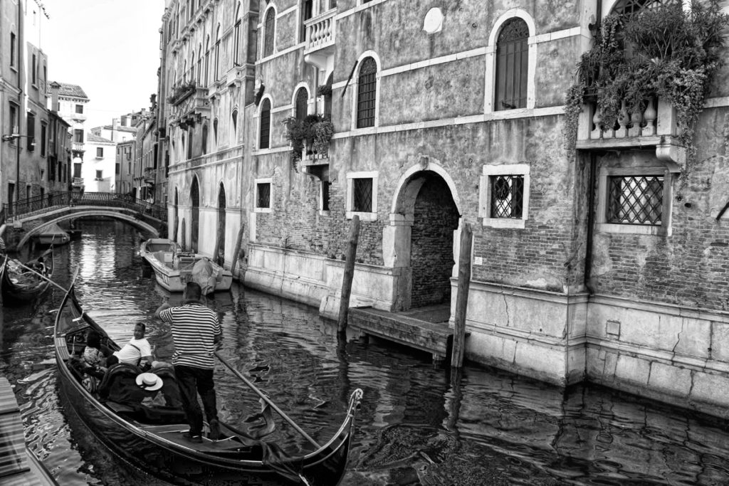 B&W Gondala in Venice by Mike Shubic of MikesRoadTrip.com