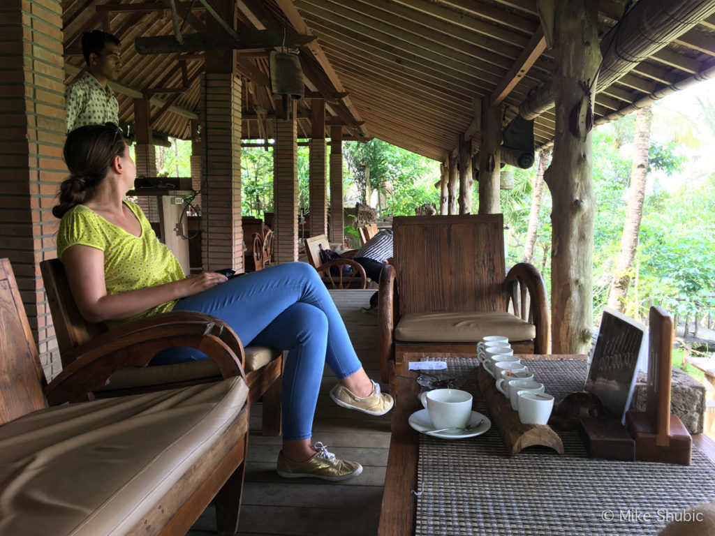 Coffee tasting area at Bali Pulina