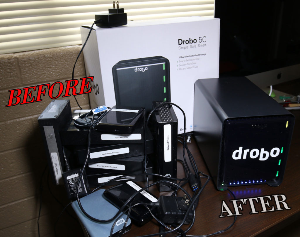 Before Drobo and after Drobo | photo by: Mike Shubic