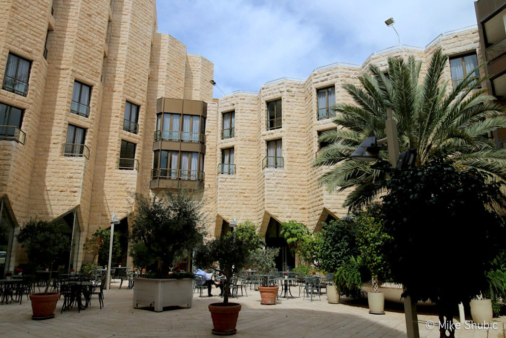 Inbal Hotel courtyard in Jerusalem by Mike Shubic of MikesRoadTrip.com