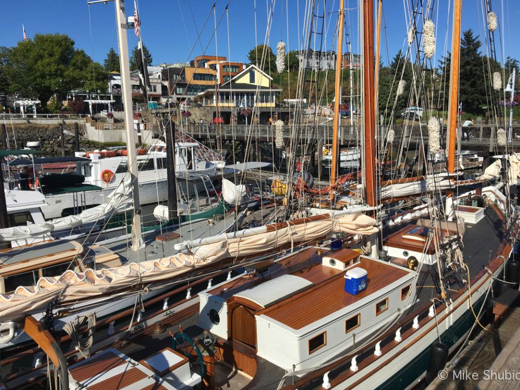 wooden sailboat at Friday Harbor by MikesRoadTrip.com