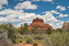 Butte-in-Sedona-with-white-clouds