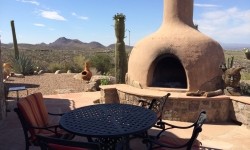 Blue Agave B&B patio with fireplace