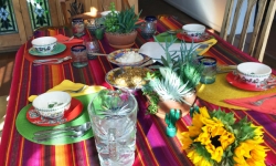 Breakfast table at Blue Agave B&B