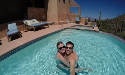 Couple in Pool at Blue Agave in Tucson