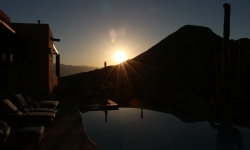 Sunrise over pool at Blue Agave B&B