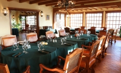 Dining area set up at Blue Lake Ranch