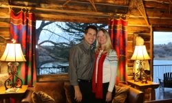 Coouple inside Cabin on the Lake