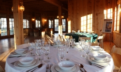 Table set up at Blue Lake Ranch activities center