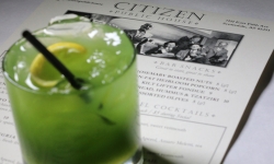 Citizen Public House menu with cocktail Citizen Public House menu with cocktail