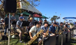 Big brass band playing on Coronado Island Big brass band playing on Coronado Island