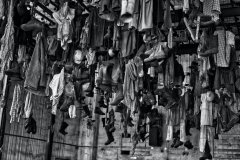 Clothes-hanging-from-rafters-in-Ostrava-Museum-BW