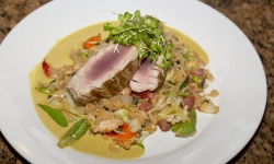 Grilled Tuna on Asian jambalaya Grilled Tuna on Asian jambalaya