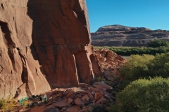 Group circle with view of river