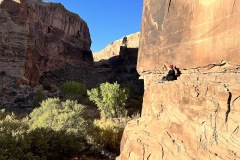 Sitting on a ledge