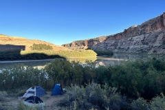 three tents looking at the river