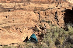 Tent set up on wall