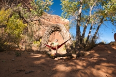 Mike in Hammock at Tree Arch