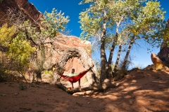 Mike looking at view in hammock