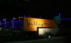 Hotel Valley Ho sign at night